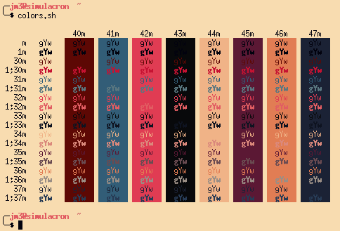 The generated color palette applied to xterm.